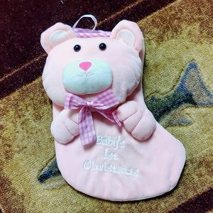 Baby girls first Christmas stocking.